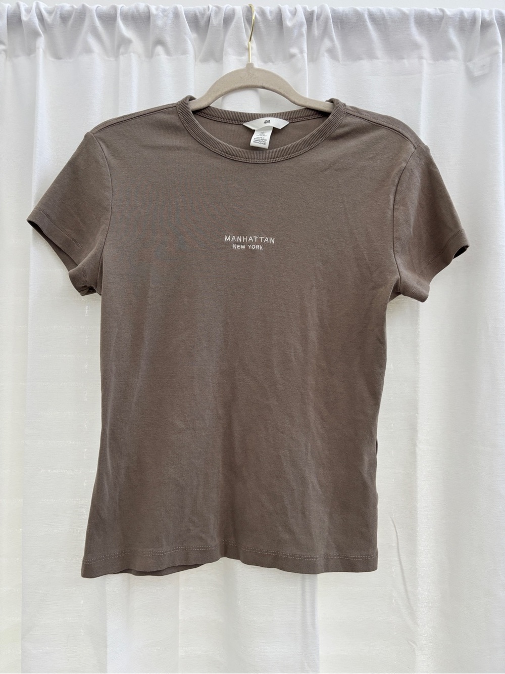 H&M Brown Short Sleeve 'Manhattan New York' Tee